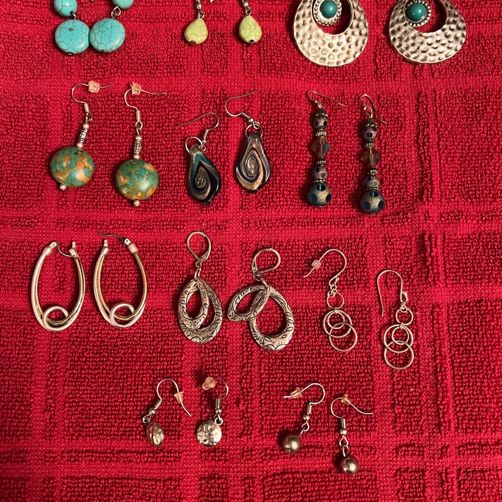 Pierced earrings.   Excellent condition. 11 pair